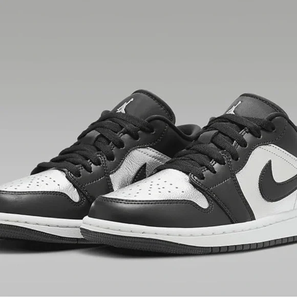 Nike Air Jordan Women’s Black and Silver Sneakers - Picture 4 of 5